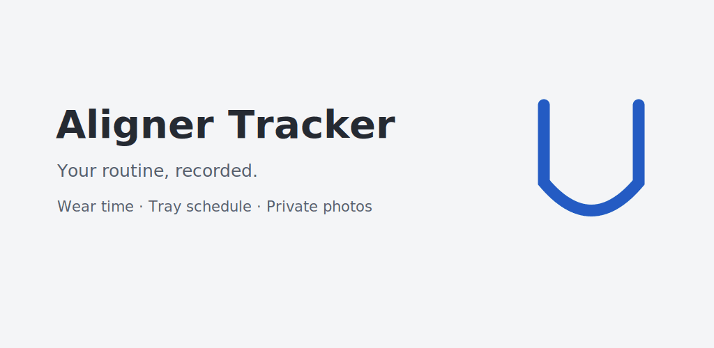 Aligner Tracker app mark beside the words Track clearly and Keep aligner wear, schedules and progress on your device